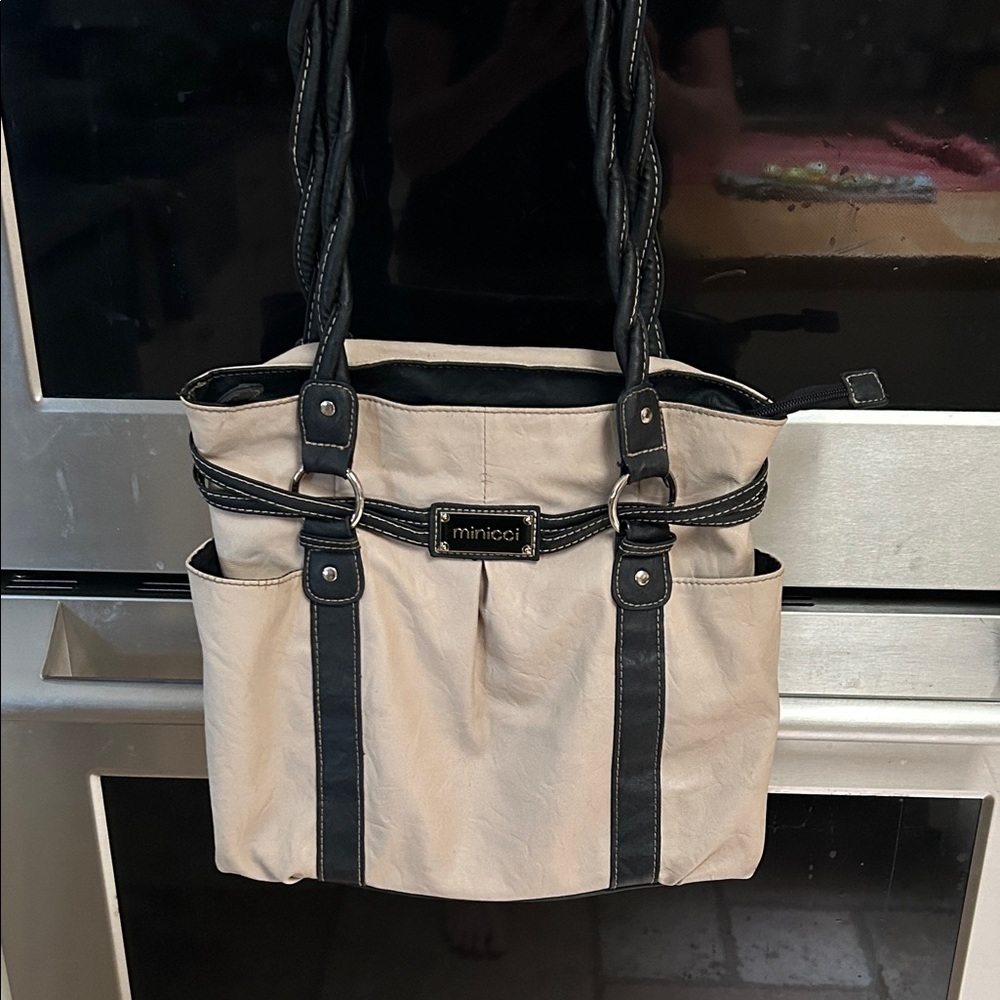 Minicci Two-Tone Tote Bag with Black Accents